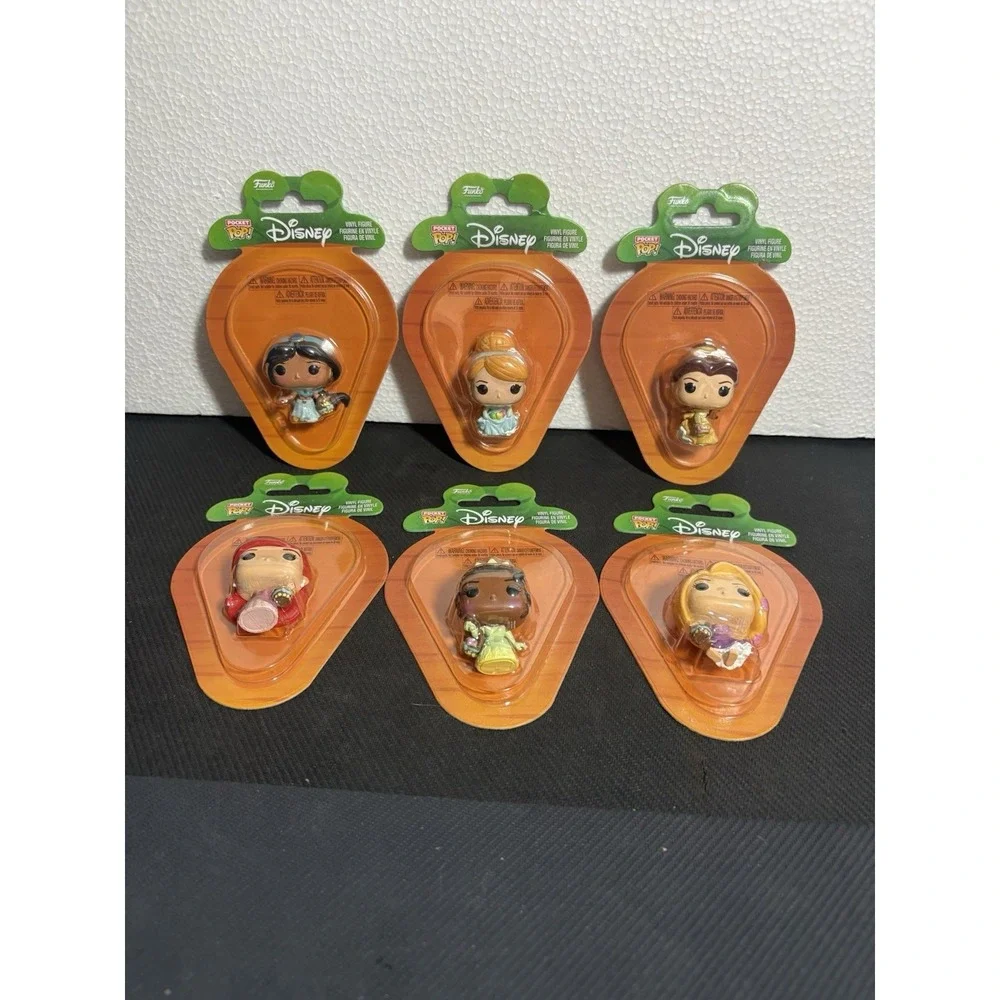 FUNKO POCKET POP DISNEY PRINCESS EASTER SET OF 6 NEW Ariel Jasmine Belle Tiana
